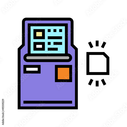 atm with rfid technology color icon vector. atm with rfid technology sign. isolated symbol illustration