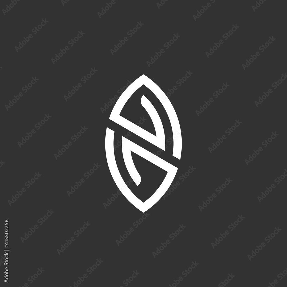 Letter N Leaf Modern Natural Business Logo Letter N Leaf Modern Natural Business Logo