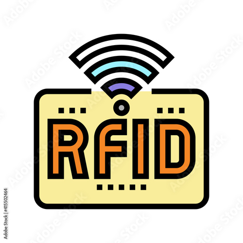 rfid wireless sign color icon vector. rfid wireless sign sign. isolated symbol illustration