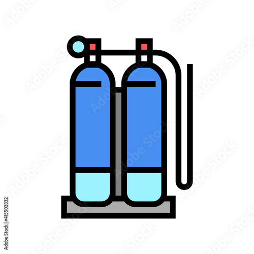 gas cylinders for welding color icon vector. gas cylinders for welding sign. isolated symbol illustration