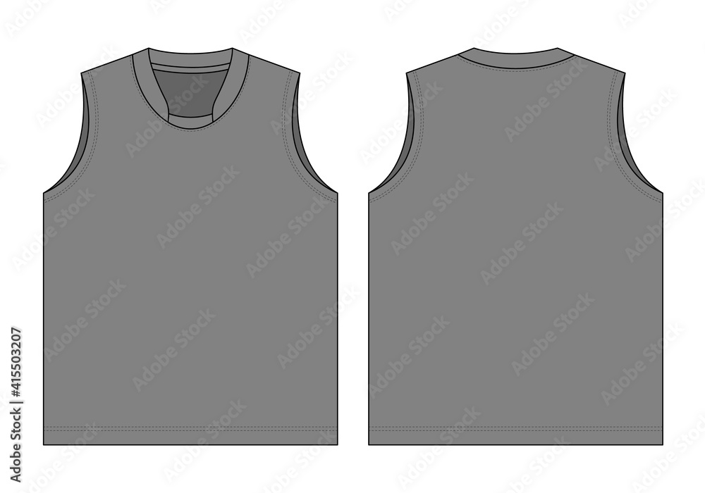 Blank Gray Tank Top Template Vector On White Background.Front and Back Views. Blank Gray Tank Top Template Vector On White Background.Front and Back Views.