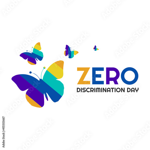 zero discrimination day vector poster rainbow color