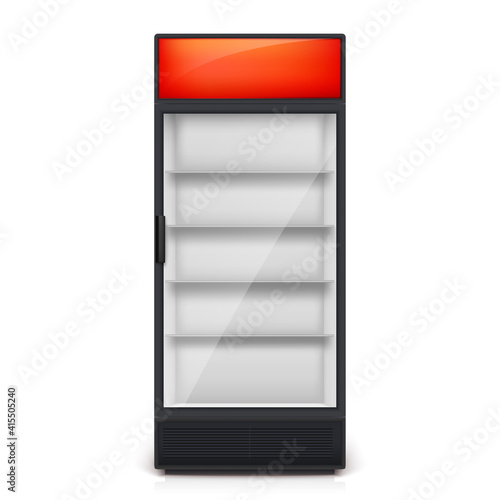Empty vending machine isolated on white background. Vector 3d illustration