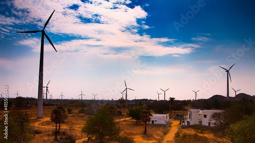Muppandal Wind Farm, India's largest operational onshore wind farm at Aralvaimozhi in Kanyakumari (ID: 415505643)
