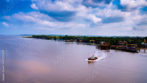 Zuari River Pier view from Zuari Bridge, Goa (ID: 415505699)