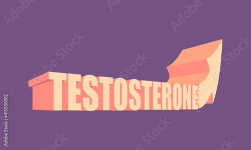 Hormone testosterone word with arrow. Health care concept illustration.
