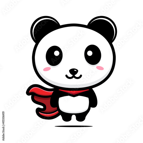 Fototapeta Naklejka Na Ścianę i Meble -  cartoon cute panda hero vector design