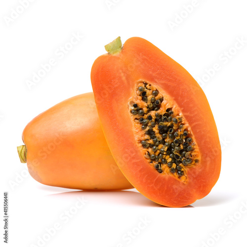 Papaya fruit isolated on a white background