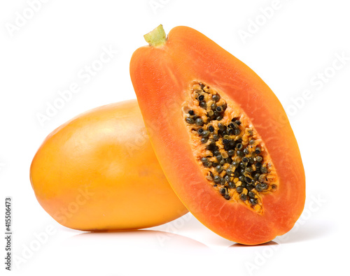 Papaya fruit isolated on a white background