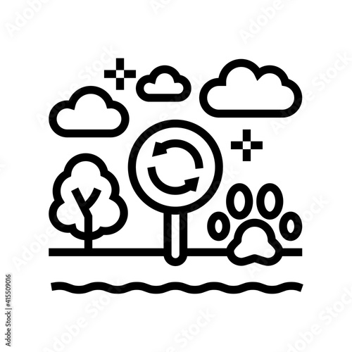 biotope ecosystem line icon vector. biotope ecosystem sign. isolated contour symbol black illustration
