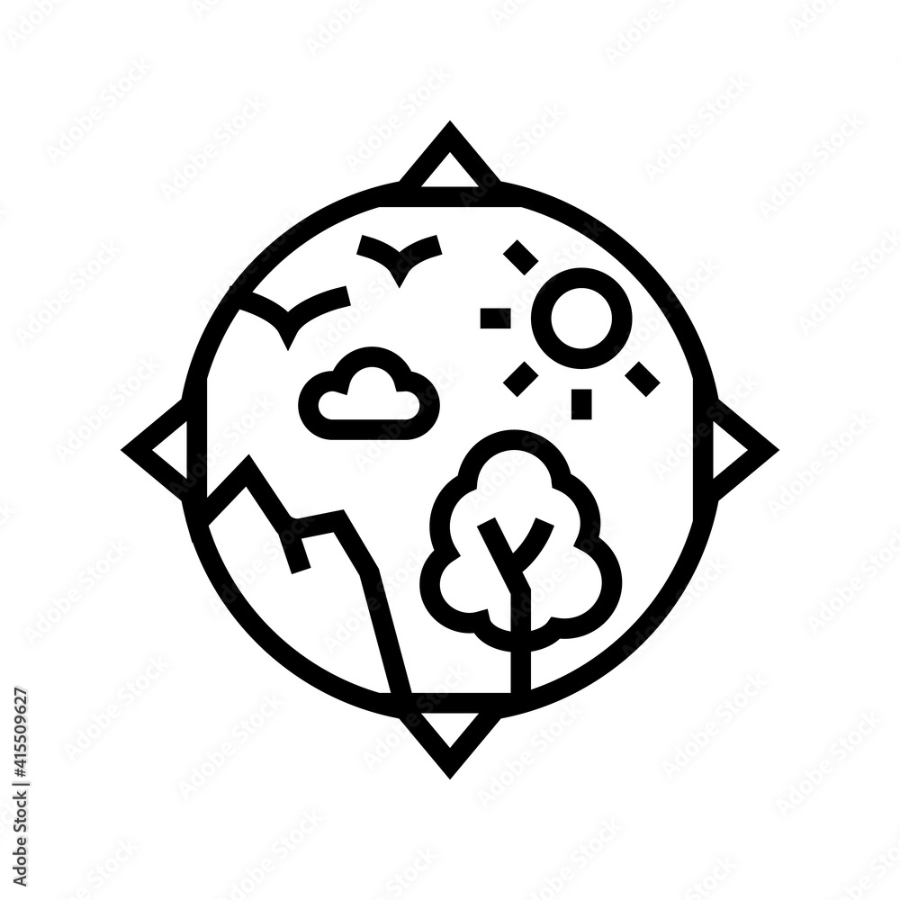 biosphere ecosystem line icon vector. biosphere ecosystem sign. isolated contour symbol black illustration biosphere ecosystem line icon vector. biosphere ecosystem sign. isolated contour symbol black illustration