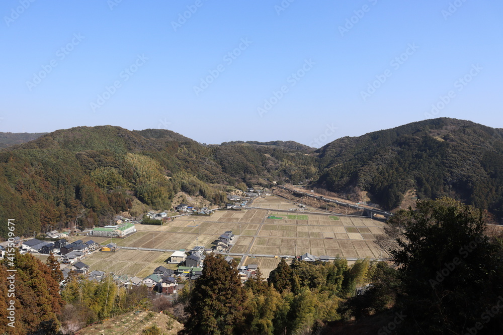 Fototapeta premium landscape with river and mountains