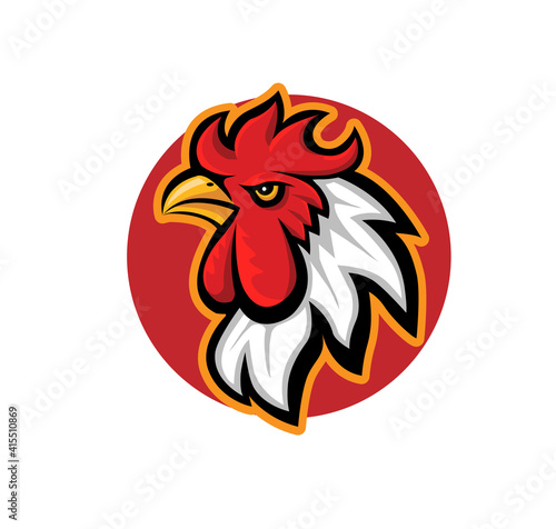 Wallpaper Mural chicken Rooster head mascot logo isolated on white background Torontodigital.ca