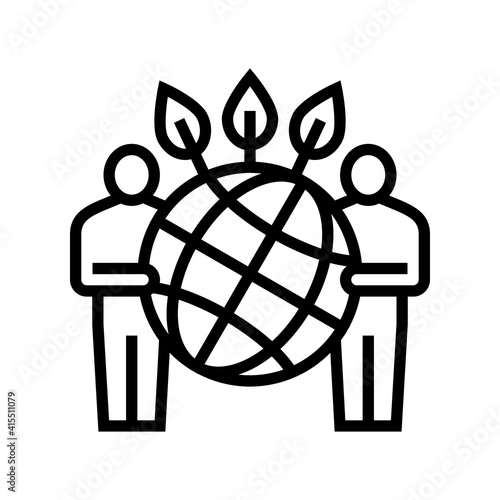 people safe planet ecosystem line icon vector. people safe planet ecosystem sign. isolated contour symbol black illustration