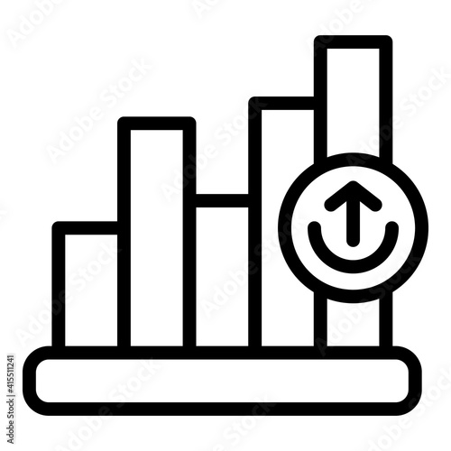 Growth market icon. Outline growth market vector icon for web design isolated on white background