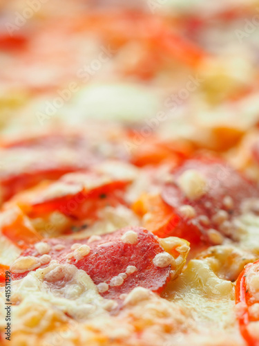 Appetizing pizza close up. Italian Cuisine