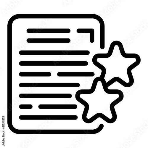 Project features icon. Outline project features vector icon for web design isolated on white background