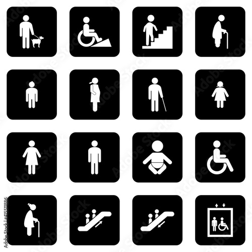 accessibility icon set public facilities icon set vector sign symbol