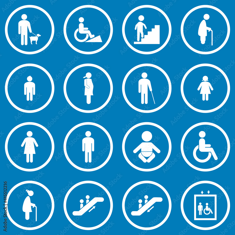 accessibility icon set public facilities icon set vector sign symbol accessibility icon set public facilities icon set vector sign symbol