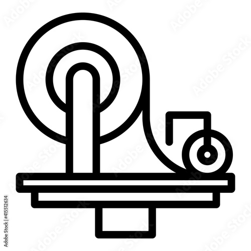 Paper production machine icon. Outline paper production machine vector icon for web design isolated on white background
