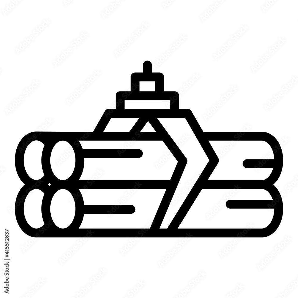 Obraz premium Wood material paper icon. Outline wood material paper vector icon for web design isolated on white background