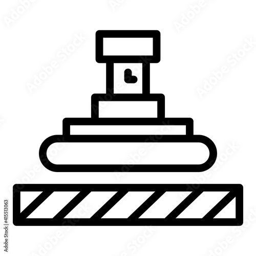 Press paper machine icon. Outline press paper machine vector icon for web design isolated on white background