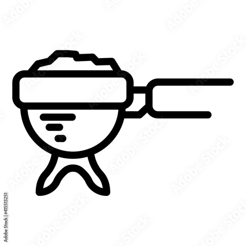 Coffee spoon icon. Outline coffee spoon vector icon for web design isolated on white background