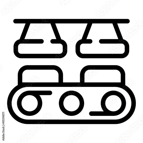 Pressing cheese machine icon. Outline pressing cheese machine vector icon for web design isolated on white background
