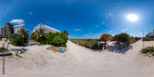 Fototapeta Naklejka Na Ścianę i Meble -  360 virtual tour photo Miami Beach Surfside sand and dunes