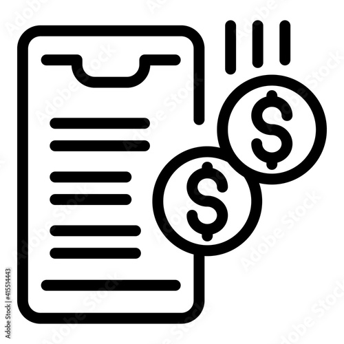 Marketing profit icon. Outline marketing profit vector icon for web design isolated on white background