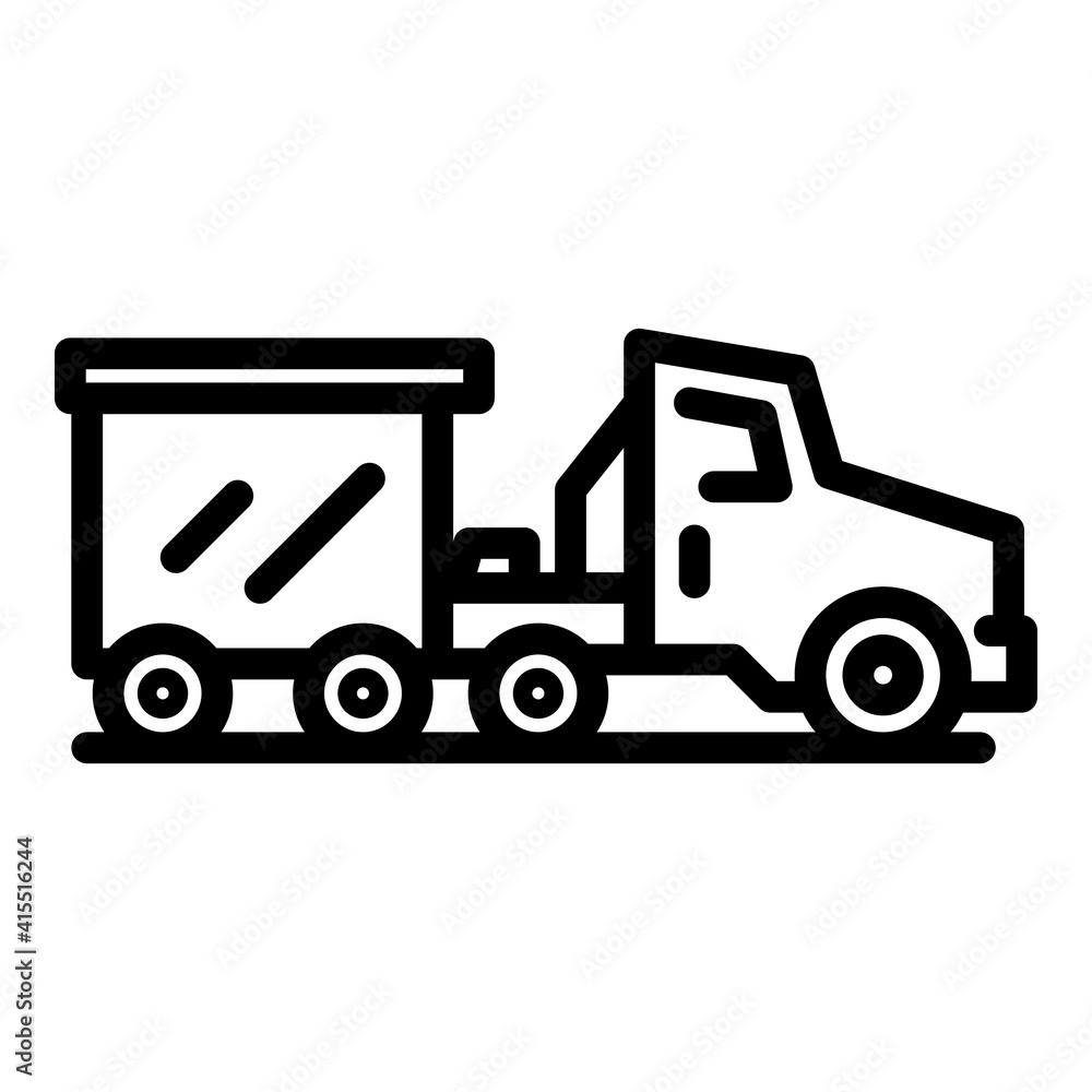 Airport truck icon. Outline airport truck vector icon for web design isolated on white background