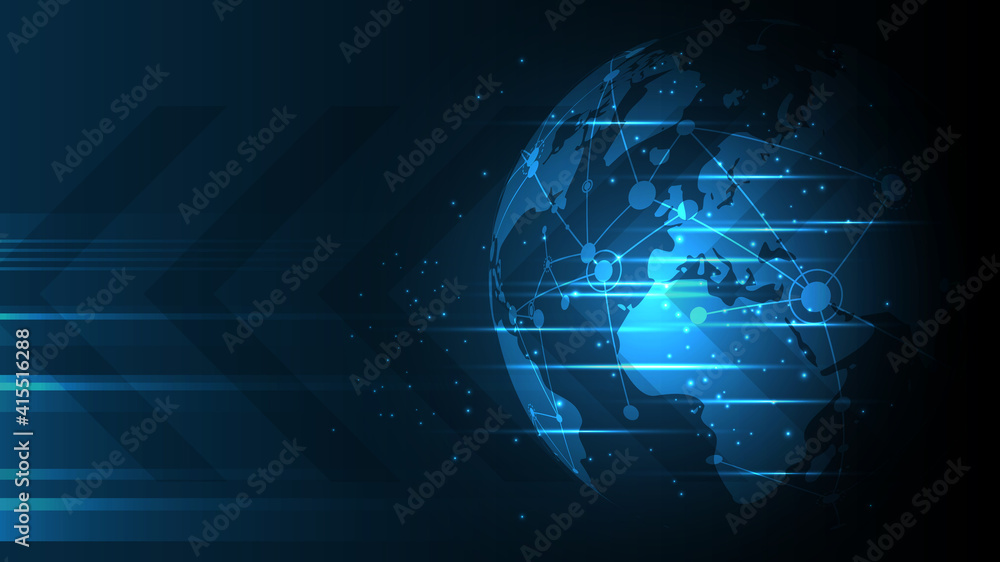 Global network connection World map abstract technology background global business innovation concept
Global network connection World map abstract technology background global business innovation concept