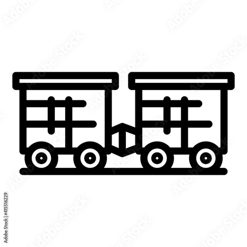 Airport trolley icon. Outline airport trolley vector icon for web design isolated on white background