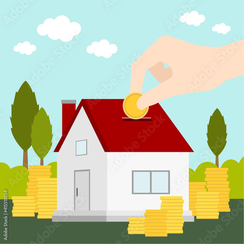  saving money for real estate investment with money box