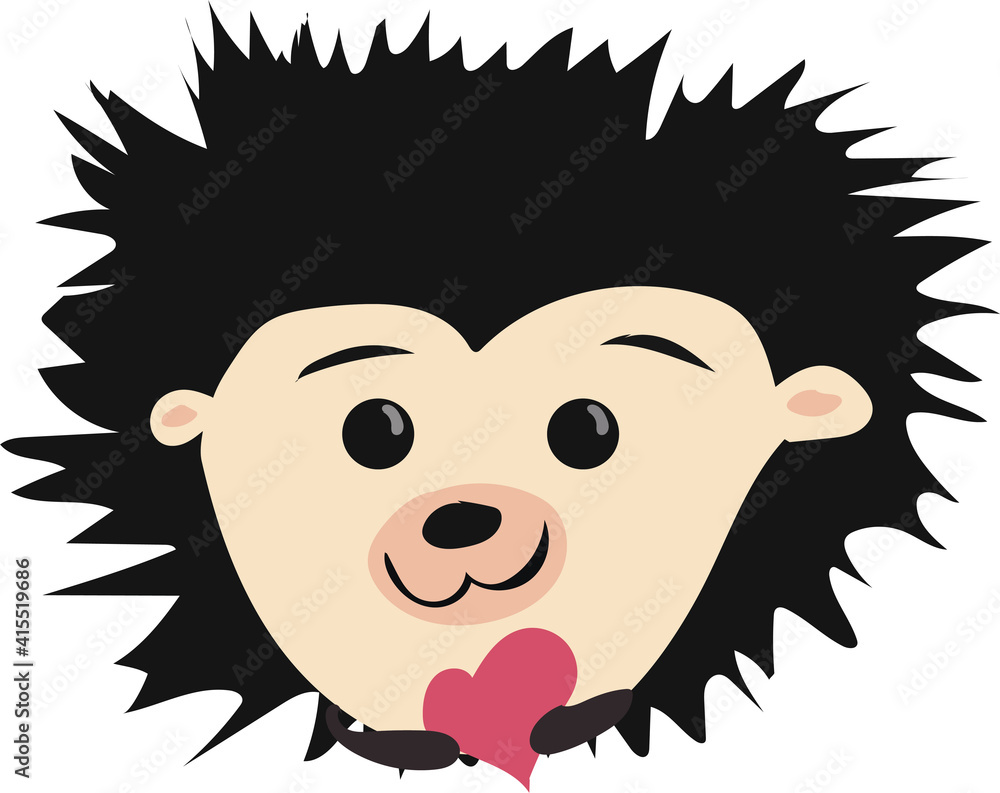 kind hedgehogs with heart in hands on a white background kind hedgehogs with heart in hands on a white background