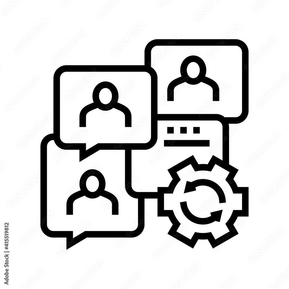 communication optimize line icon vector. communication optimize sign. isolated contour symbol black illustration