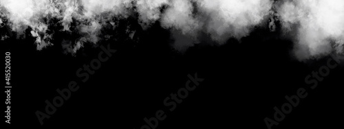 White Clouds on a Black Background. Sky