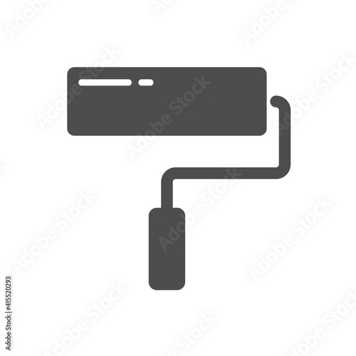 paint roller vector icon isolated on white. paint roller silhouette icon sign for web, mobile apps, ui design and print