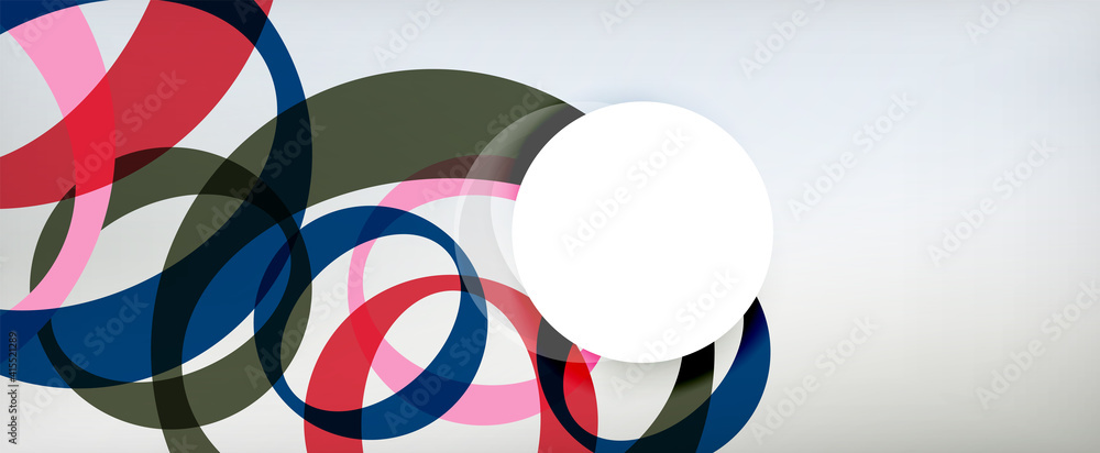 Obraz premium Ring geometric shapes, o letter repetition wallpaper. Abstract background for business or technology presentations, internet posters or web brochure covers