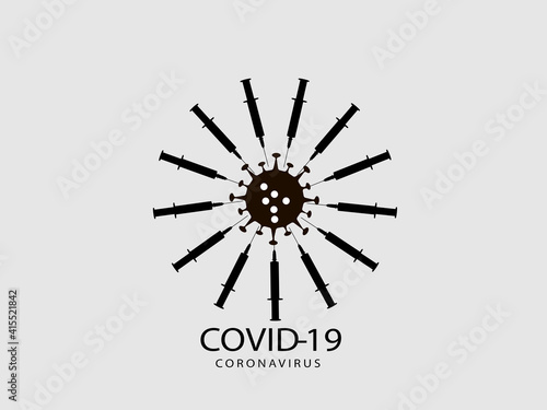 Corona virus medical vaccine. injection against coronavirus. antiviral vaccine syringe 