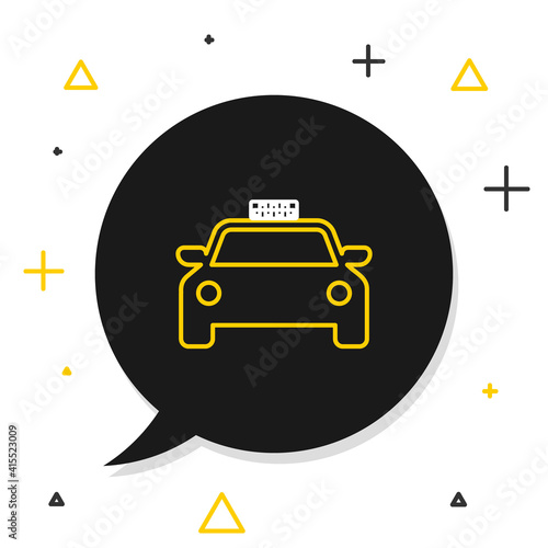 Line Taxi car icon isolated on white background. Colorful outline concept. Vector.