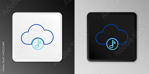 Line Music streaming service icon isolated on grey background. Sound cloud computing, online media streaming, online song, audio wave. Colorful outline concept. Vector.