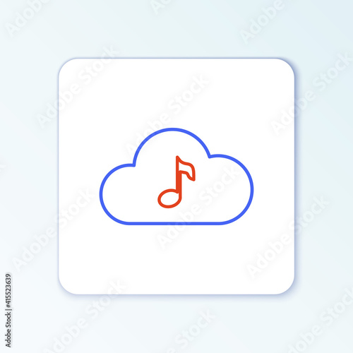 Line Music streaming service icon isolated on white background. Sound cloud computing, online media streaming, online song, audio wave. Colorful outline concept. Vector.