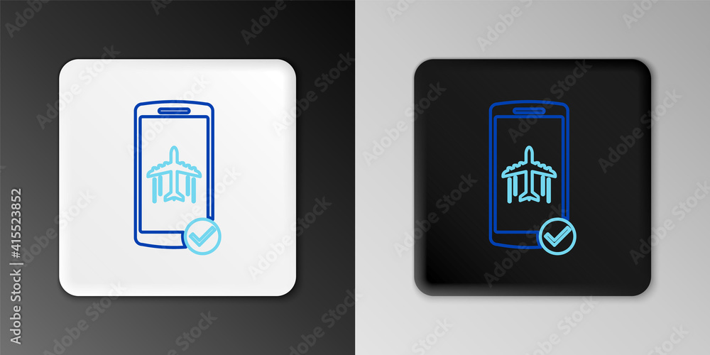 Line Flight mode in the mobile phone icon isolated on grey background. Airplane or aeroplane flight offline mode passenger regulation airline . Colorful outline concept. Vector. Line Flight mode in the mobile phone icon isolated on grey background. Airplane or aeroplane flight offline mode passenger regulation airline . Colorful outline concept. Vector.