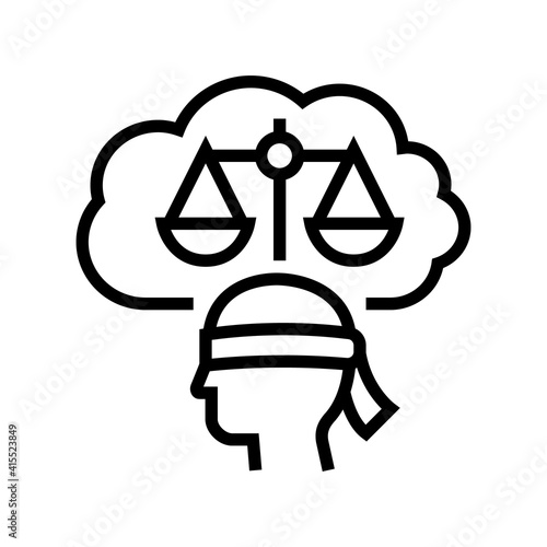 law philosophy line icon vector. law philosophy sign. isolated contour symbol black illustration