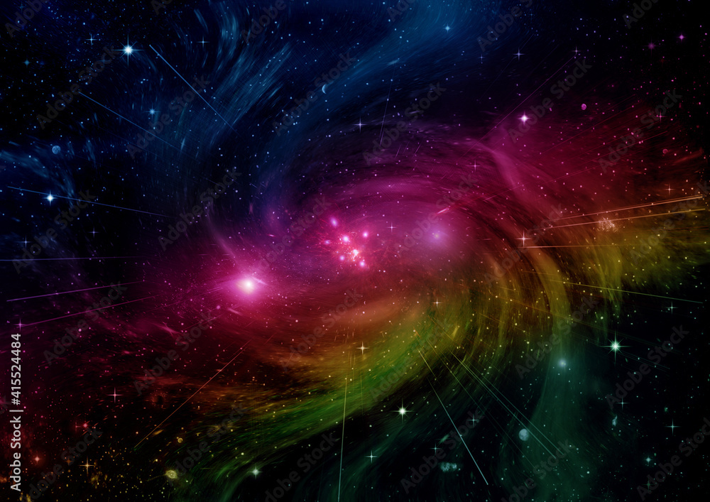 Obraz premium galaxy in a free space. 3D rendering