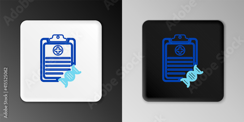 Line Clipboard with DNA analysis icon isolated on grey background. Genetic engineering, genetics testing, cloning, paternity testing. Colorful outline concept. Vector.