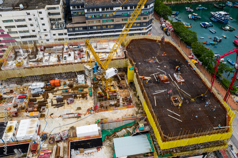 Top view of construction site