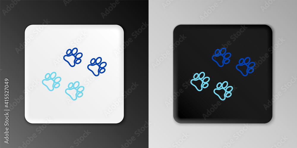 Line Paw print icon isolated on grey background. Dog or cat paw print. Animal track. Colorful outline concept. Vector. Line Paw print icon isolated on grey background. Dog or cat paw print. Animal track. Colorful outline concept. Vector.
