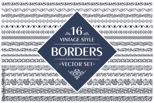 Border seamless pattern set